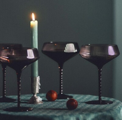 Anthropologie House of Hackney Coupe Glasses Set Of 4 Mulberry New In Box 🥂  | eBay | eBay US