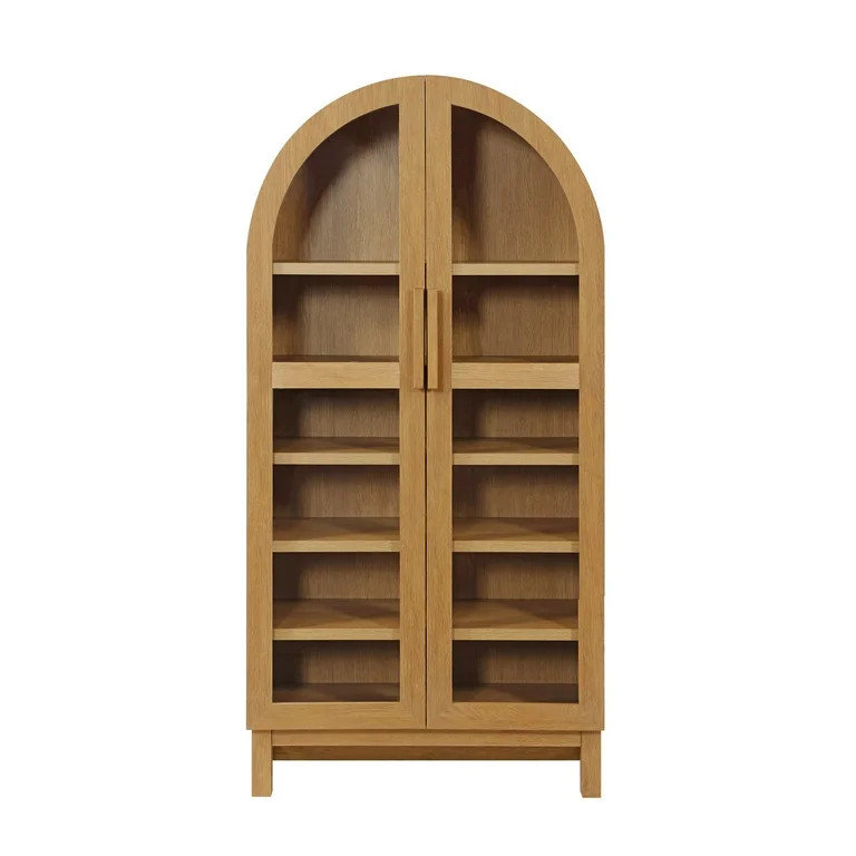 Better Homes & Gardens Juliet Arch Cabinet, Light Honey Finish | Walmart (US)