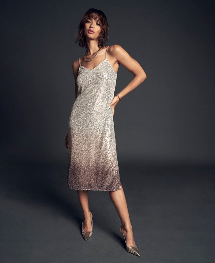 Ombre Sequin Slip Midi Dress | Superdry (UK)