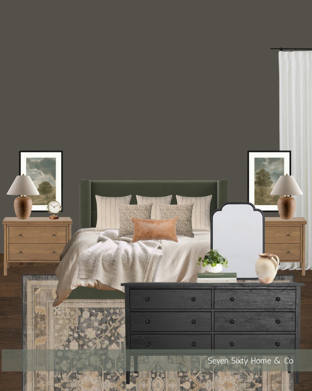 Moody Traditional Bedroom with Green Velvet Bed + Warm Wood Nightstands

A moody traditional bedroom with deep charcoal walls, a rich green velvet bed, and layered neutral bedding for a warm, grounded feel. This space blends warm wood nightstands, vintage-style landscape art, and soft textures to create a bedroom that feels cozy, classic, and quietly dramatic.

If you’re searching for moody bedroom ideas, traditional bedroom design, green velvet bed inspiration, warm wood nightstand styling, or layered neutral bedding for a classic bedroom, this room brings all of those elements together in a timeless, elevated way.

Shop the full room below. 

 

#LTKHome #LTKFindsUnder50 #LTKFindsUnder100
