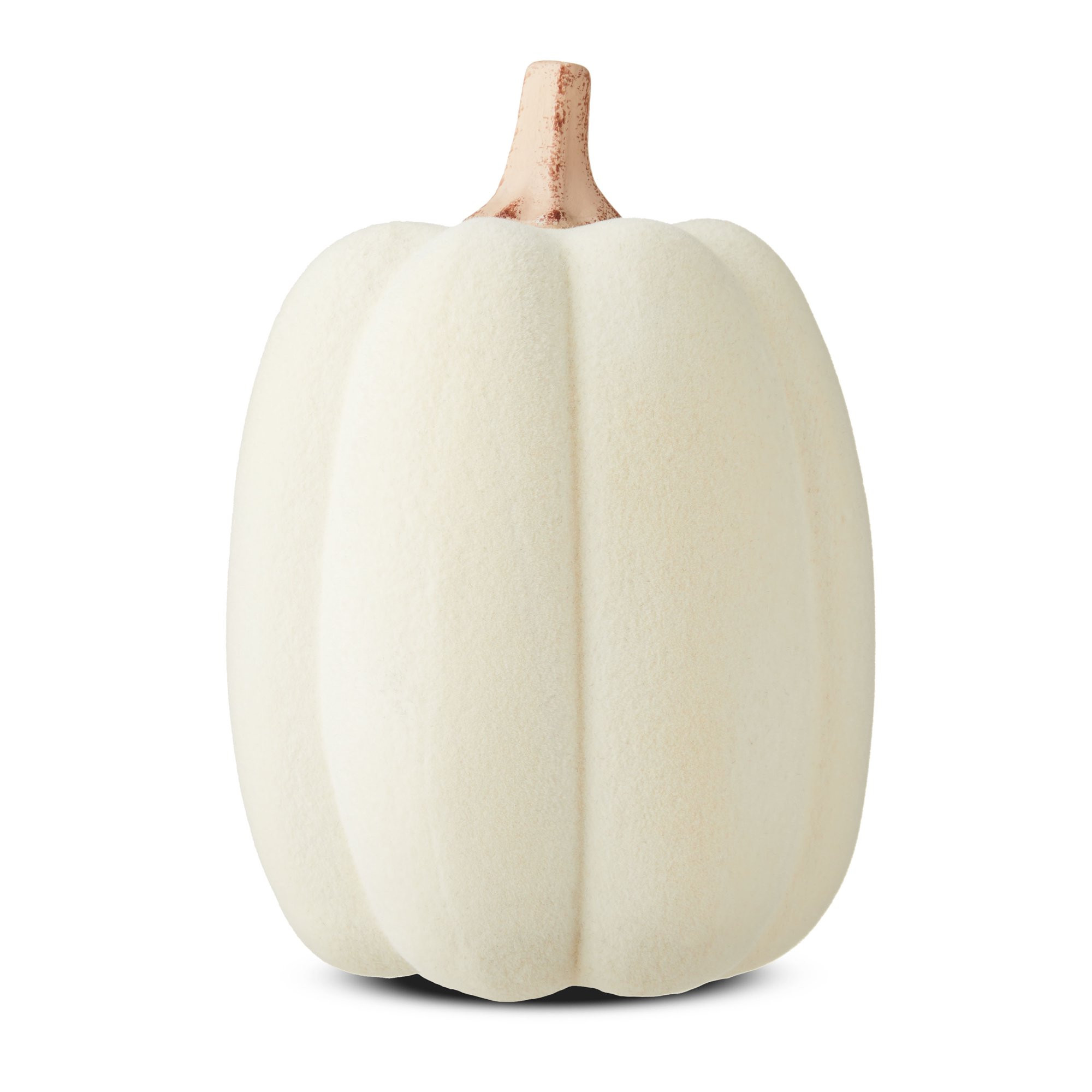 Harvest Cream Flocked PP Pumpkin Decoration, 13 in H, by Way To Celebrate | Walmart (US)