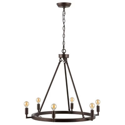 Nevada 6 Light 26" Chandelier - CHA4054 - Oil Rub Bronze - Safavieh | Target