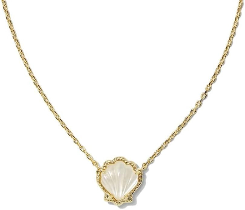 Shell Pendant Necklace in Gold, 18K Gold Plated Shell Pendant, Shell Necklace Jewelry for Women, ... | Amazon (US)