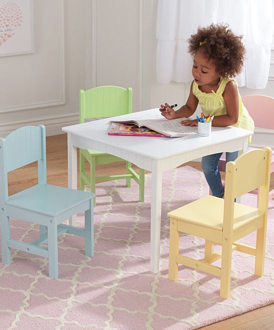 KidKraft Indoor Table Chair Sets Pastel - Pastel Five-Piece Nantucket Table & Chair Set | Zulily