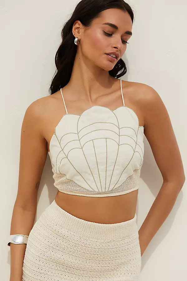 Seashell Halter Crop Top | Anthropologie (US)