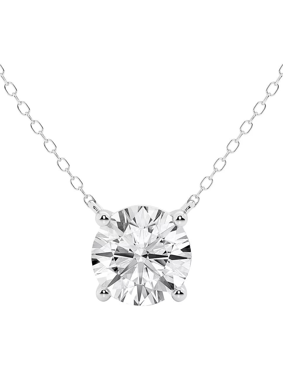 14K Gold & Round Lab-Grown Diamond Solitaire Pendant Necklace | Saks Fifth Avenue