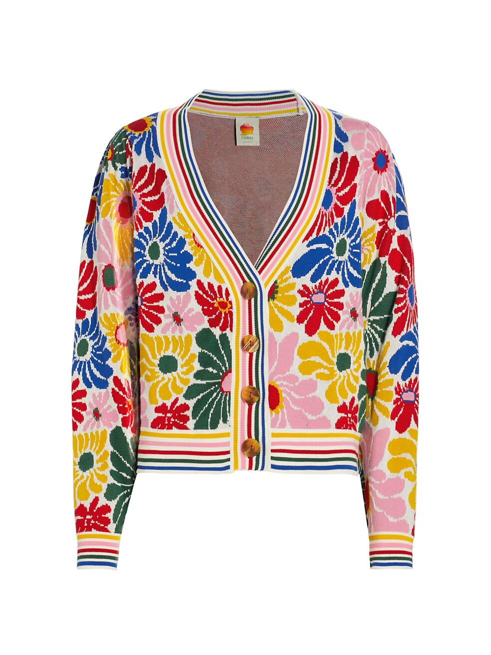 Sunny Daisies Sand Jacquard Cardigan | Saks Fifth Avenue