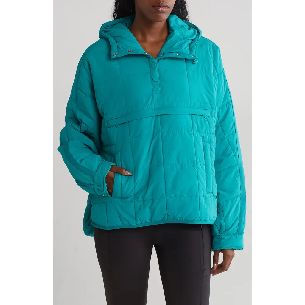 Free People FP Movement FP Movement Pippa Water Resistant Packable Pullover in Blue Combo at Nordstrom Rack, Size X-Small | Nordstrom Rack