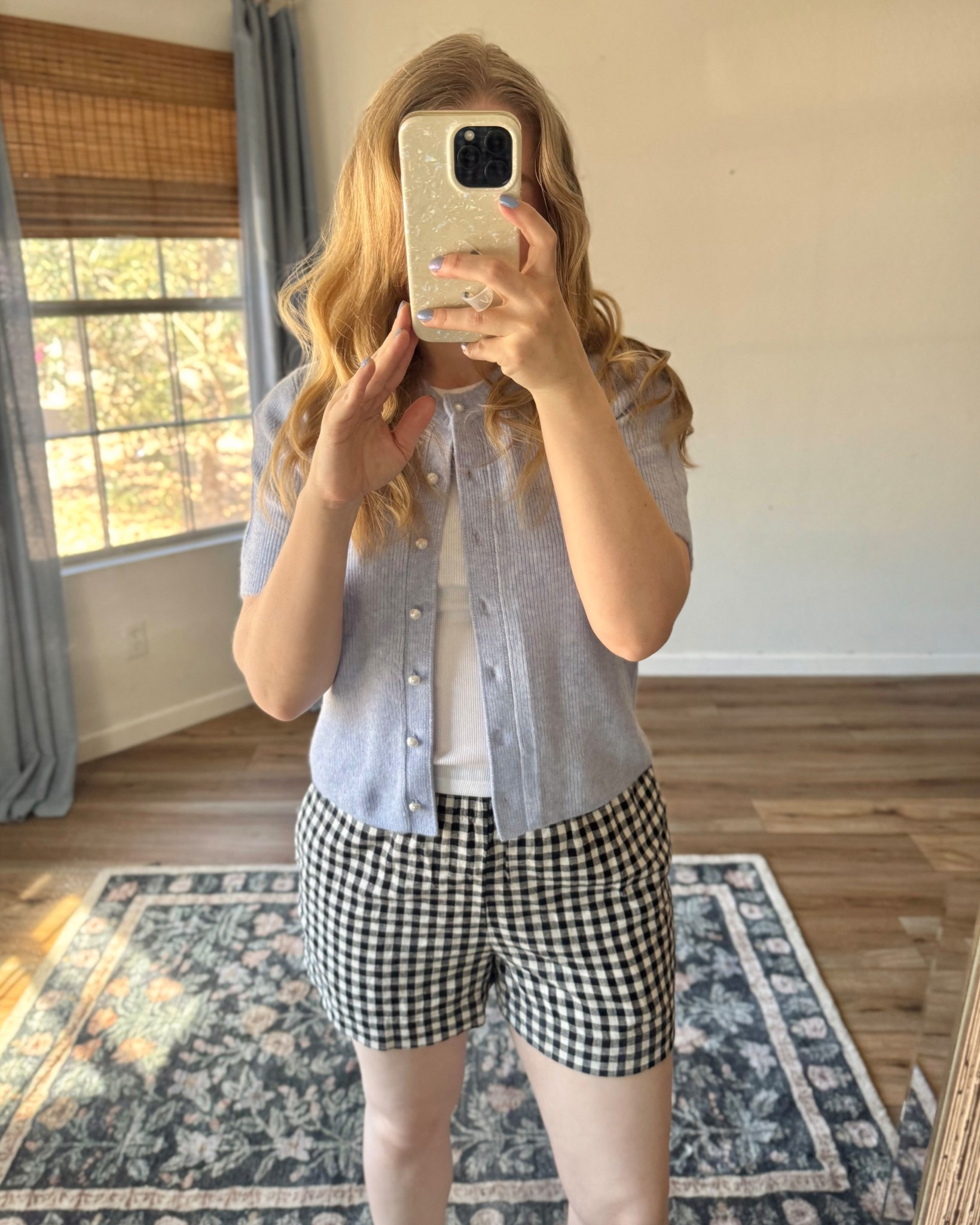 casual spring and summer outfits. gingham shorts. short sleeve cardigan. 

#LTKootd #LTKSeasonal #LTKSaleAlert