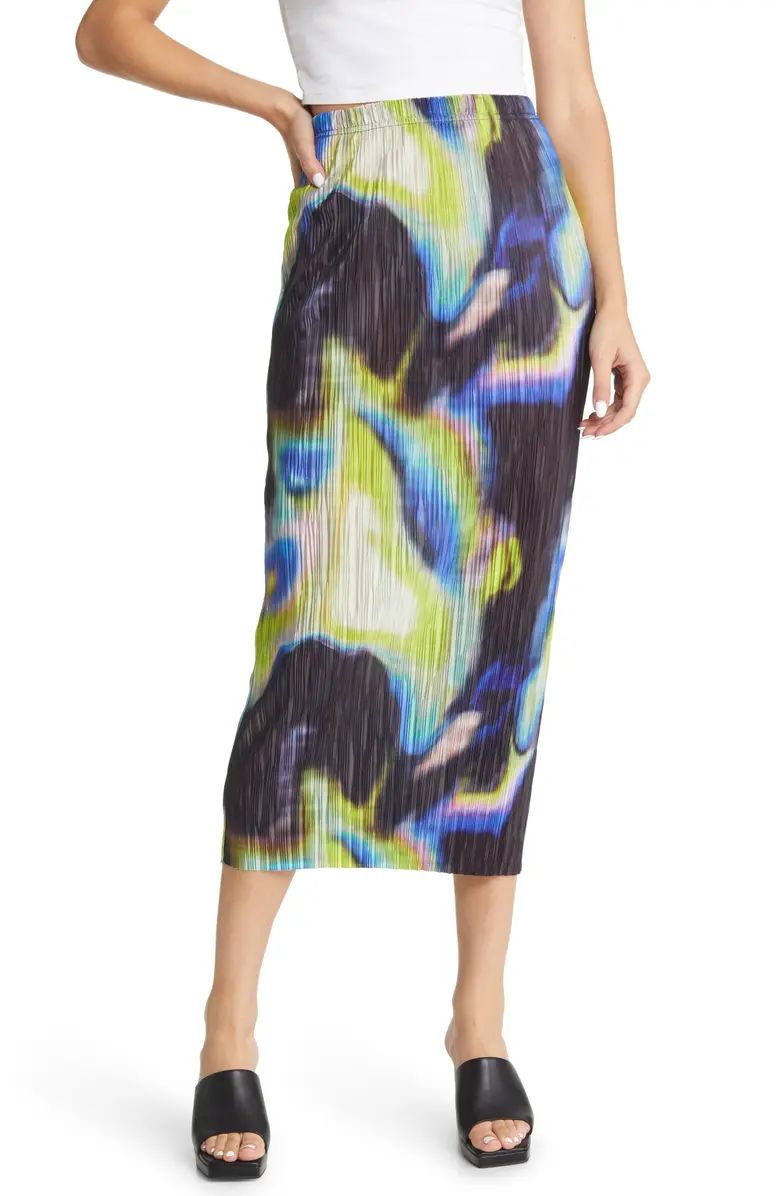 Topshop Abstract Print Plissé Jersey Skirt | Nordstrom | Nordstrom