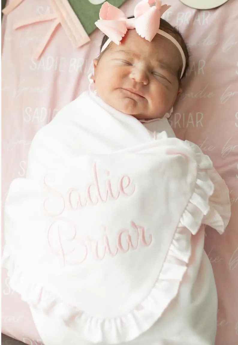 Baby Blanket, Personalized Baby Blanket, Monogrammed Baby Shower Gift, Stroller Blanket, Pima Cot... | Etsy (US)