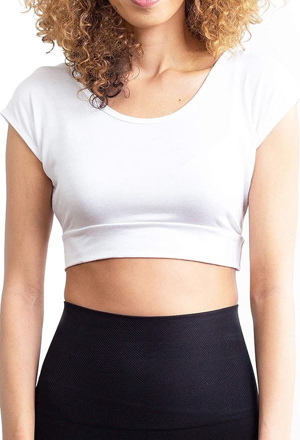 Women Top Cami Layering HALFTEE Cap Sleeve Tee | Demi Crop Undershirt for Women & Teens XS-6X | Amazon (US)