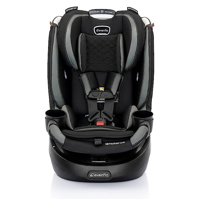 Evenflo Revolve360 Slim 2-in-1 Rotational Car Seat with Quick Clean Cover (Salem Black) | Amazon (US)