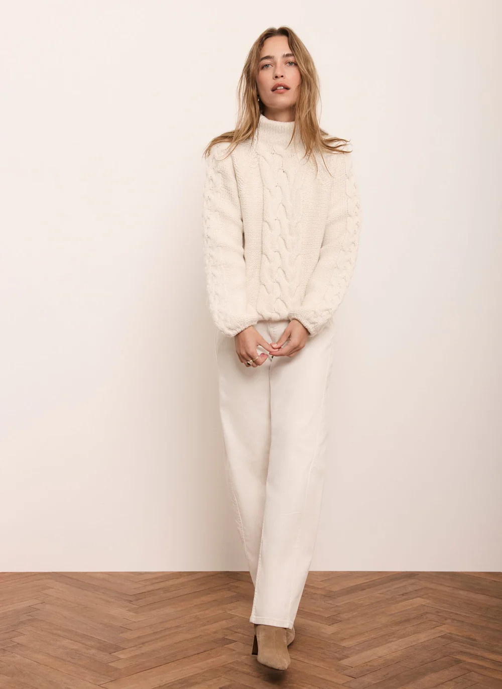 Cream Cable Knit Jumper | Mint Velvet