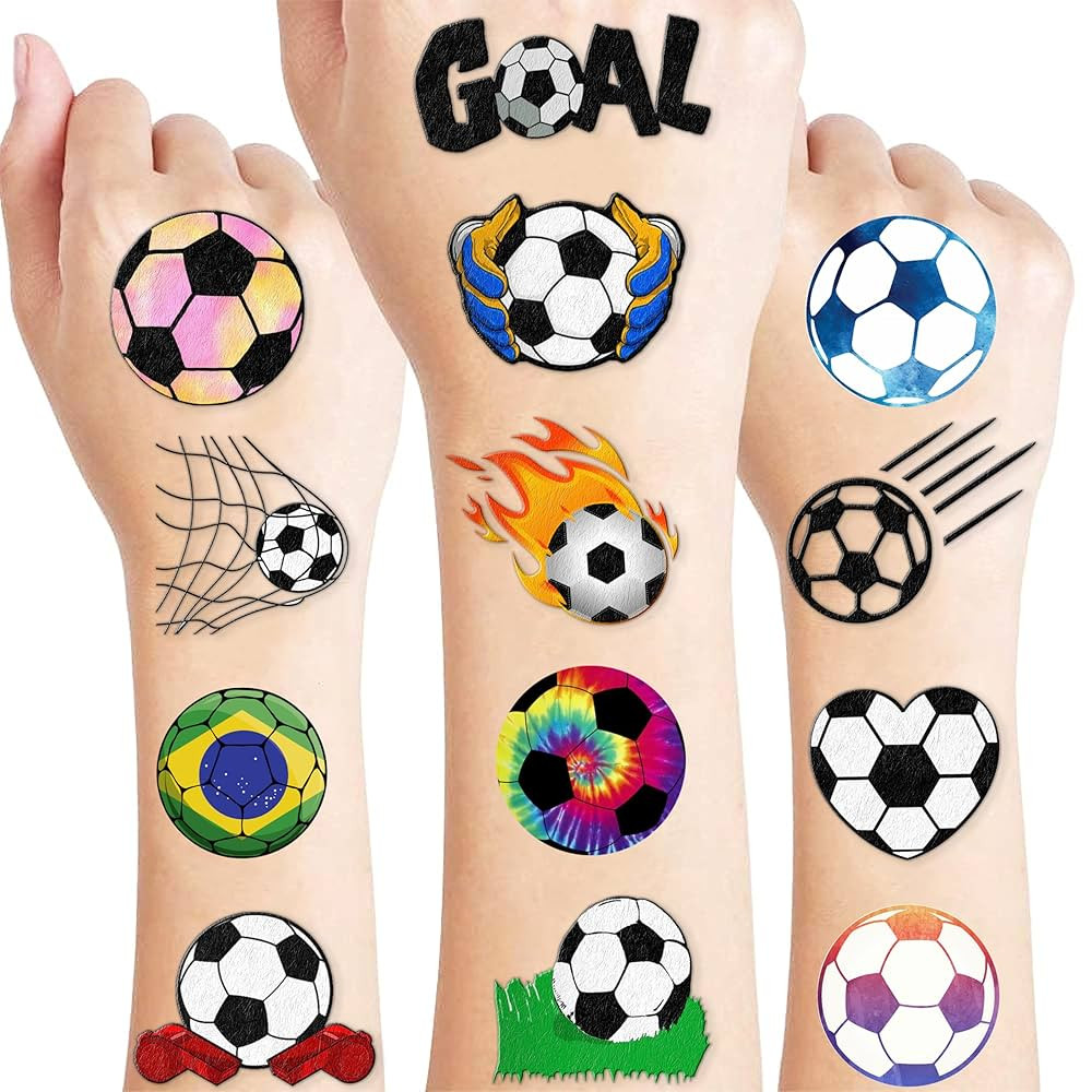 96 PCS Soccer Ball Pre-Cut Temporary Tattoos Themed Birthday Party Decorations Favors Supplies De... | Amazon (US)