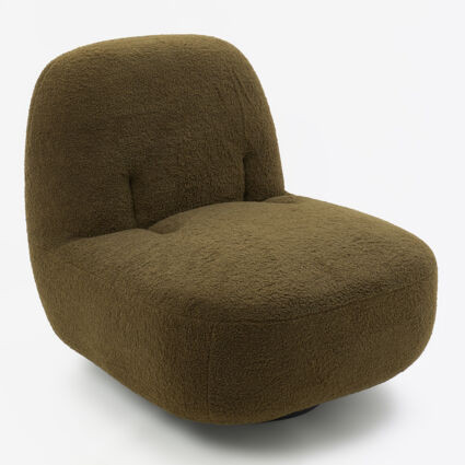 Olive Faux Sherpa Swivel Chair 75x80cm | TK Maxx