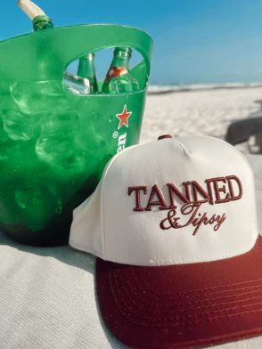 Tanned & Tipsy - Wine Vintage Trucker Hat | KenzKustomz