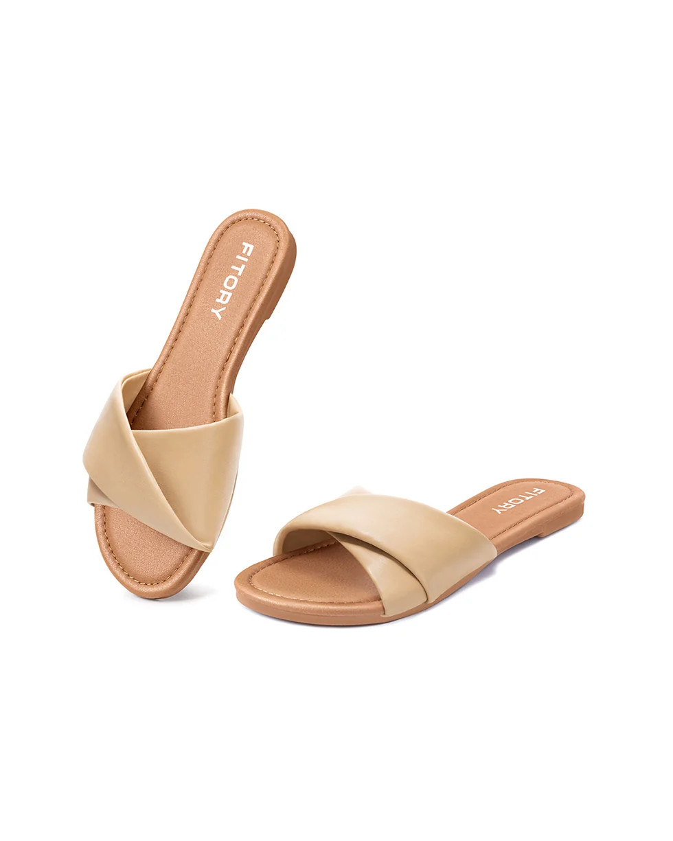 Tina | Women's Simple Flat Slides | Fitory Footwear US