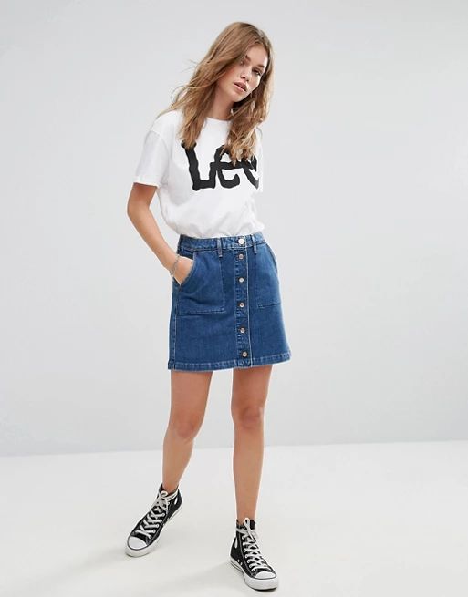Lee Button Through Vintage Look Denim SkirtOut of stock :-(MORE FROM: | ASOS UK