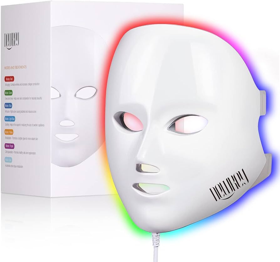 NEWKEY Red Blue Light Therapy for Face, LED Face Mask Light Therapy for Acne Wrinkles, LED Light ... | Amazon (US)