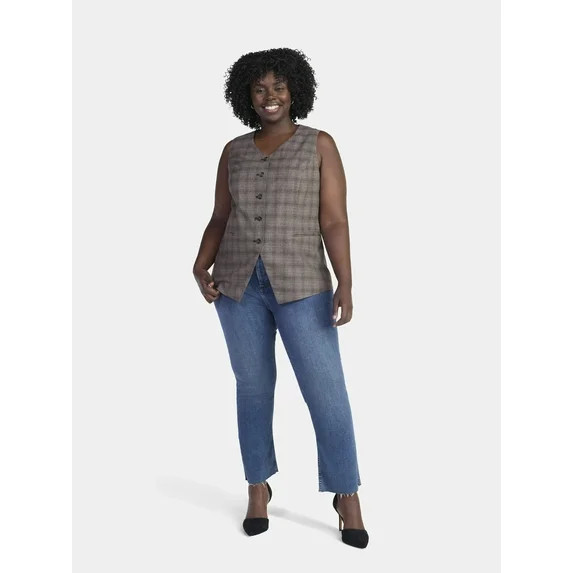 Terra & Sky Women's Plus Tailored Vest, Sizes 0X-5X | Walmart (US)