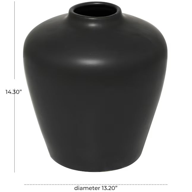 Grayson Lane Black Ceramic Modern Vase | Lowe's