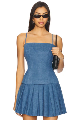 Lovers and Friends Simone Top in Denim Blue from Revolve.com | Revolve Clothing (Global)