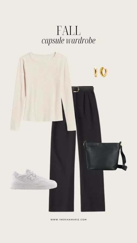 fall capsule wardrobe. fall outfits. trousers. work pants. work outfit. old navy long sleeve. tote bag. new balance 550

#LTKSeasonal #LTKstyletip #LTKfindsunder100