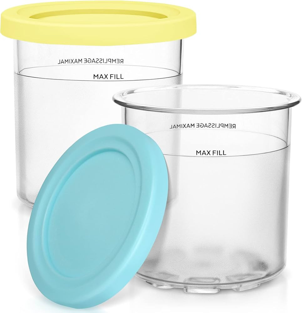 FIRJOY 16 oz. Containers | Extra Replacement Pints and Lids - Compatible with Ninja Creami NC301 ... | Amazon (US)