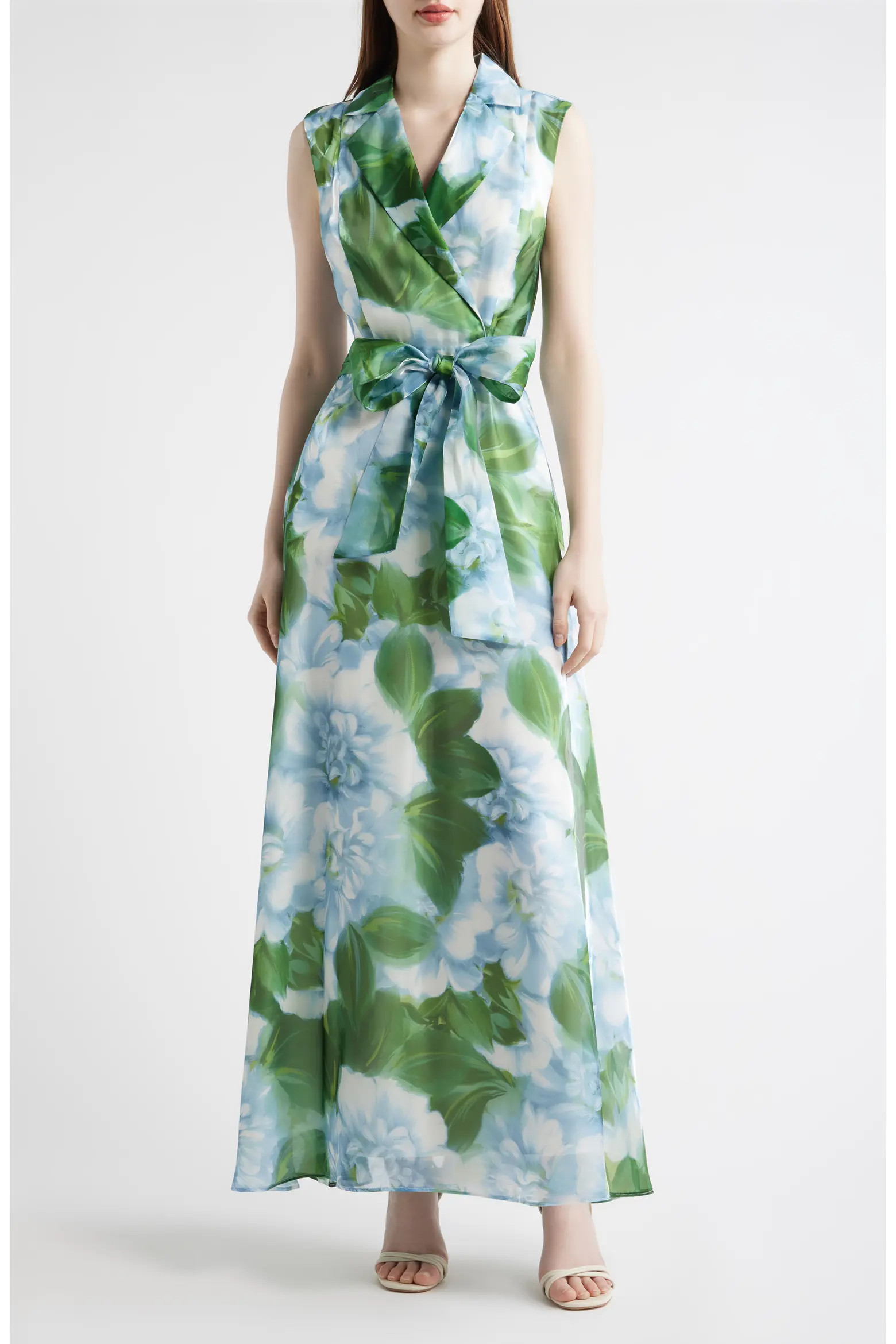 Tie Waist Sleeveless Gown | Nordstrom