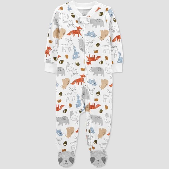 Baby Boys' Fox Interlock One Piece Pajama - Just One You® made by carter's White | Target
