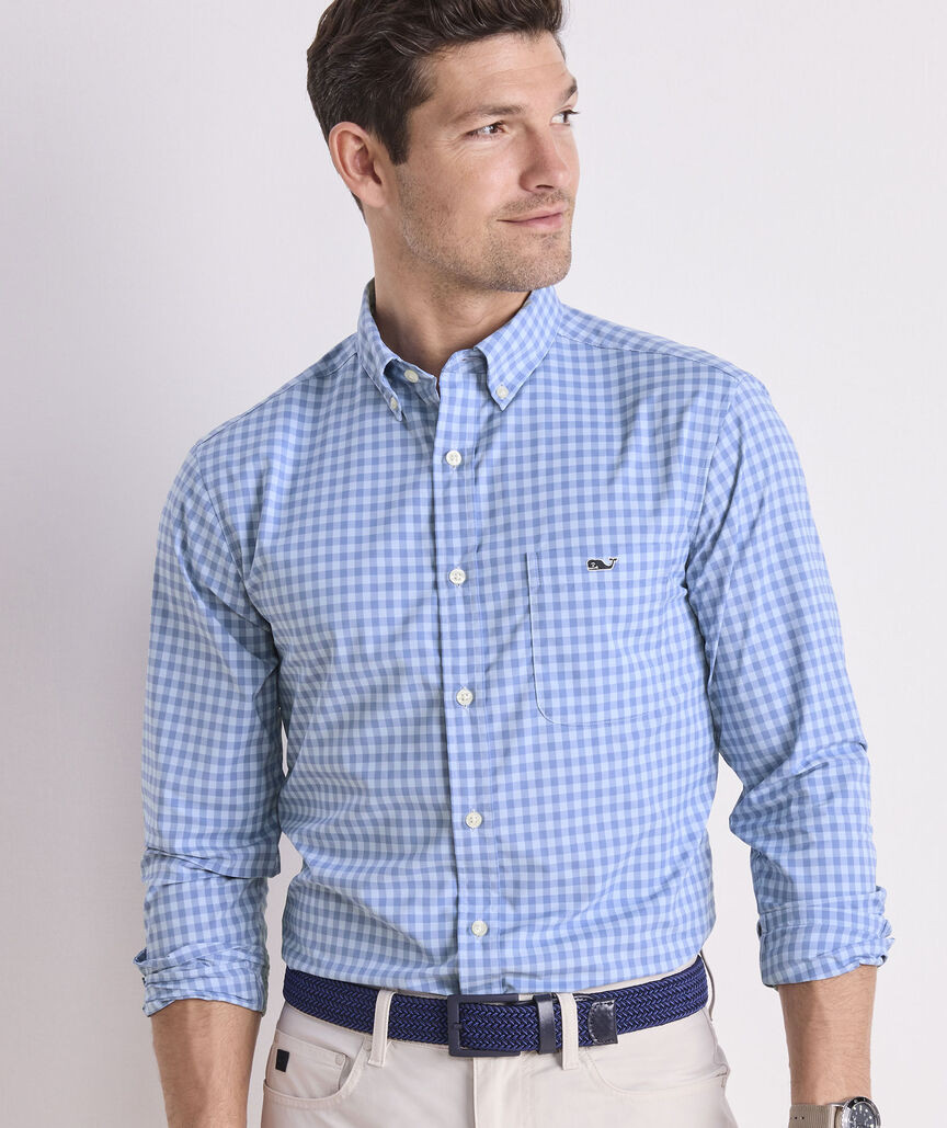 Topsail Gingham Featherweight Performance Shirt | vineyard vines