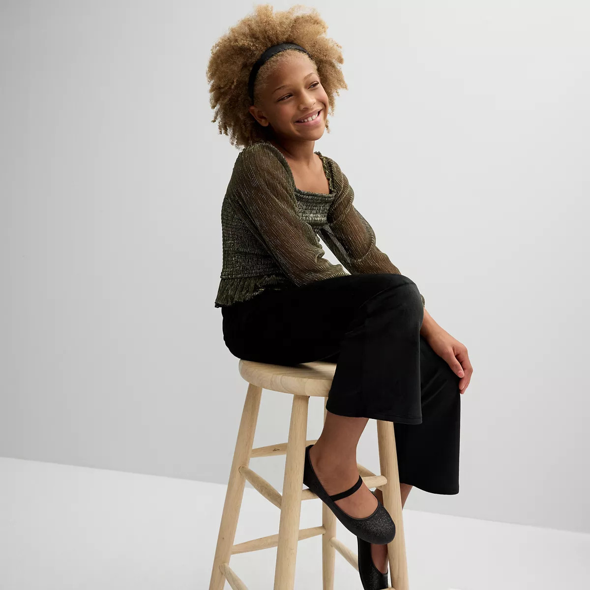 Girls 7-16 eyeshadow 2-Piece Smocked Top and Velour Pants Set | Kohl's