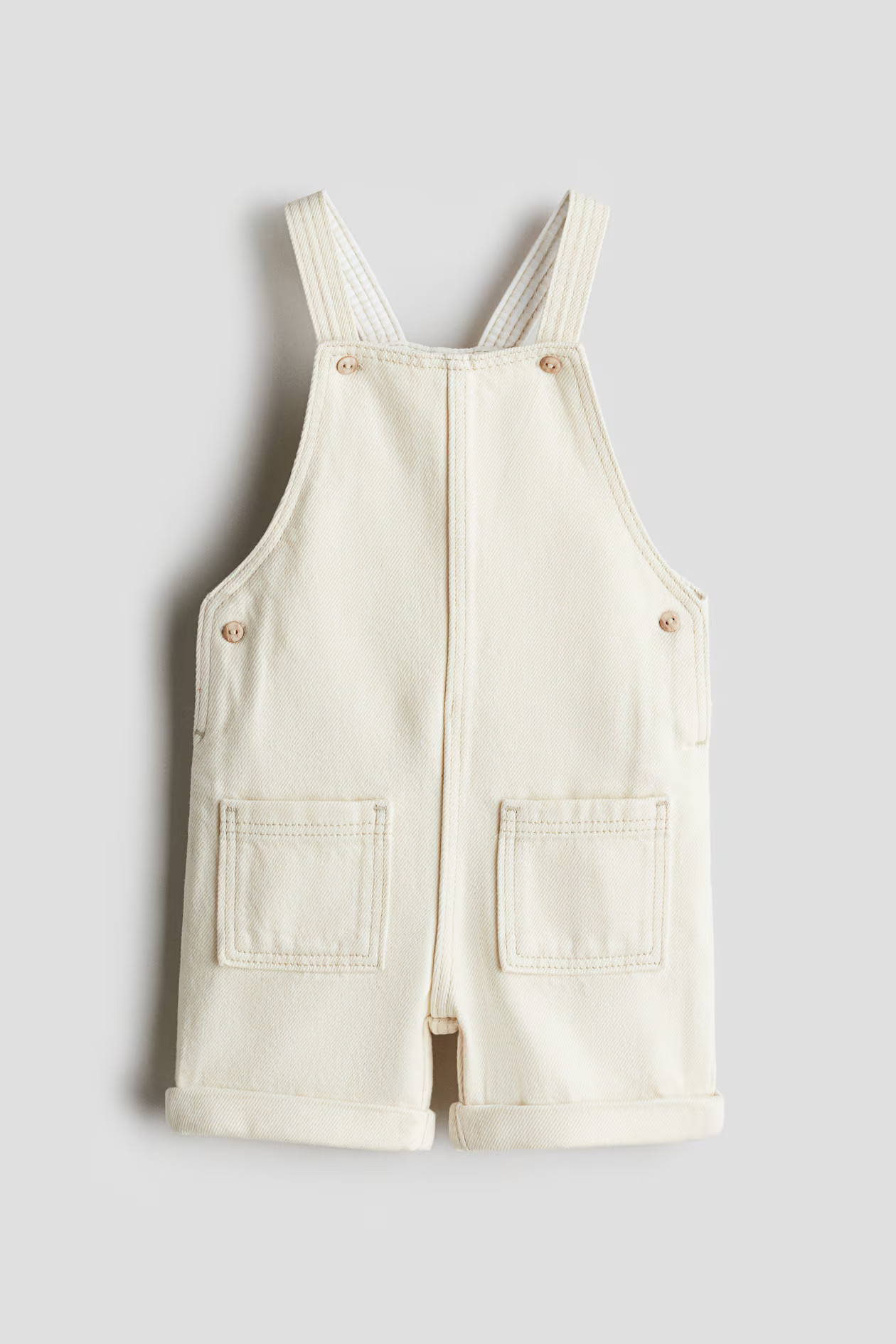 Denim dungaree shorts - Light beige - Kids | H&M GB | H&M (UK, MY, IN, SG, PH, TW, HK)