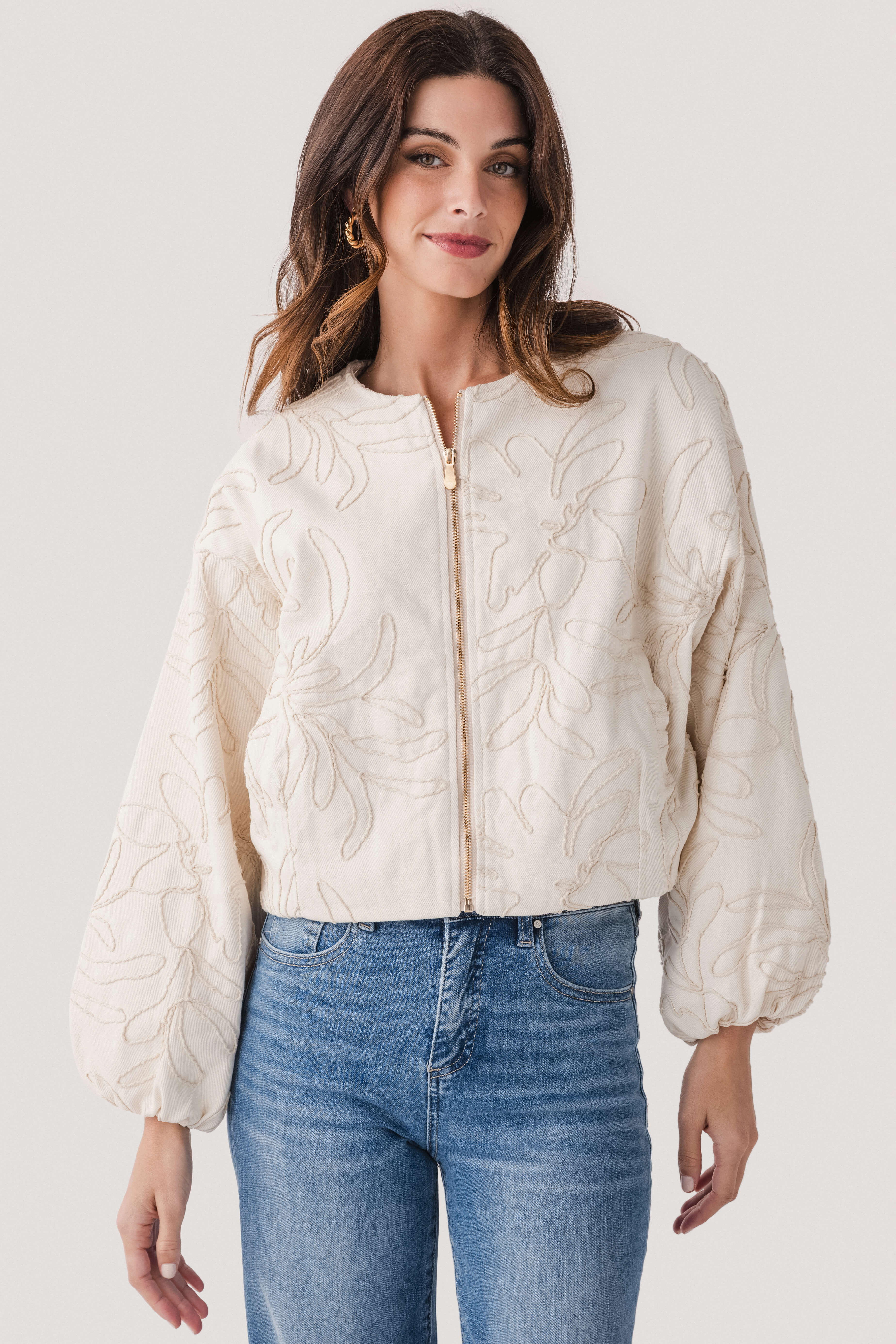 En Creme Bomber Jacket | Social Threads