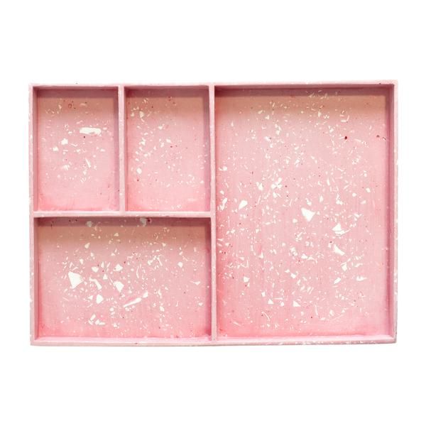 Salt Studios Pink And White Terrazzo Chip Sectioned Tray   - Trouva | Trouva (Global)