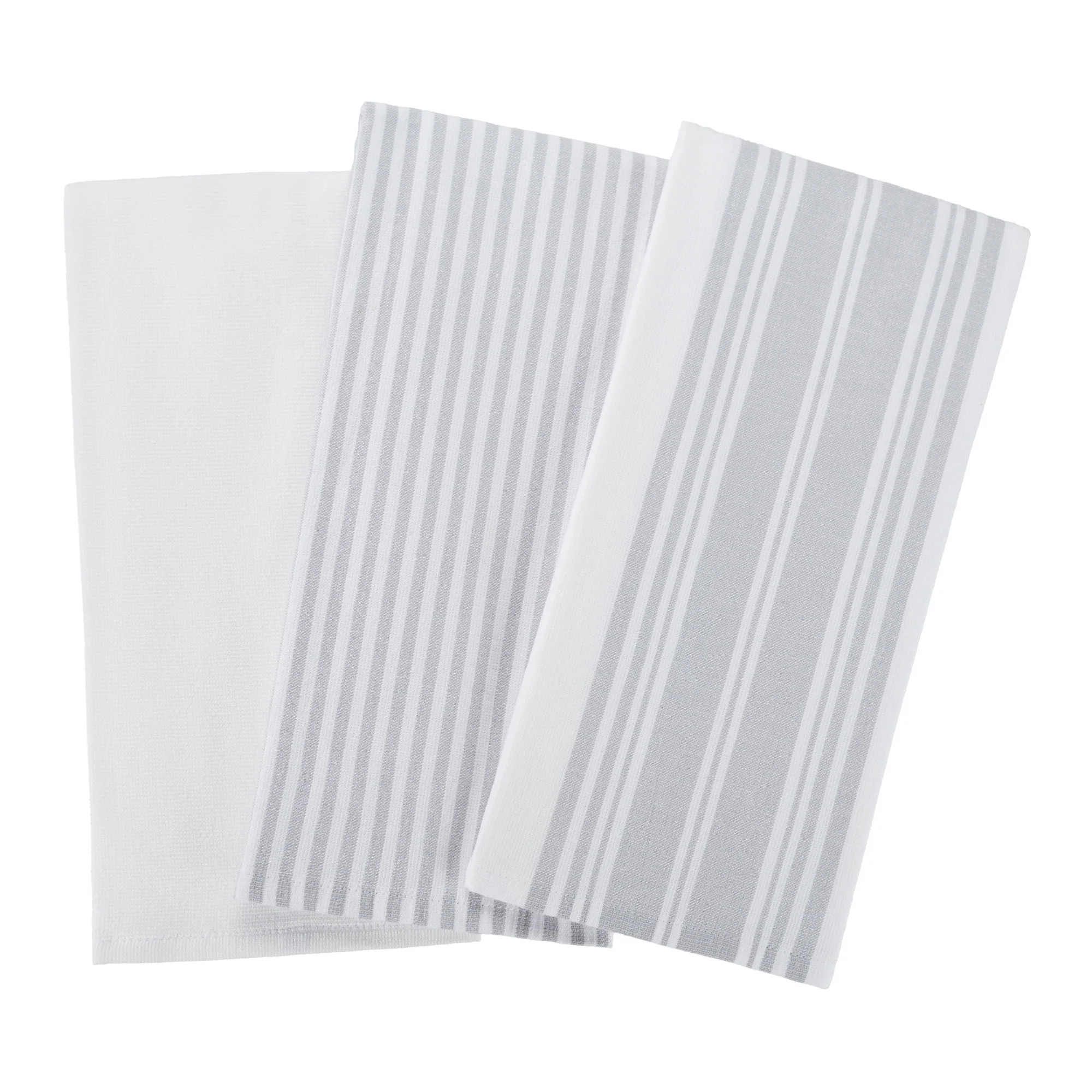 Better Homes & Gardens Soft Silver Cotton Woven Dual-Purpose Oversized Kitchen Towels 3 Pack | Walmart (US)