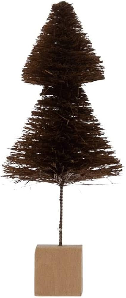Sisal Bottle Brush Tree with Wood Base, Brown | Amazon (US)