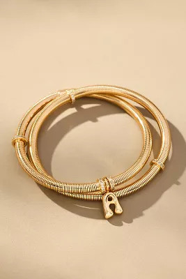 Bubble Letter Monogram Coil Bracelet | Anthropologie (US)
