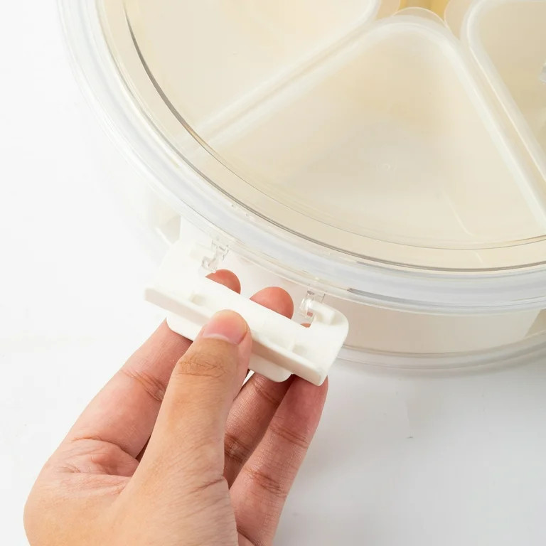 Mainstays Snackle Box, Lunch & Snack Container with lids, Plastic, Round, 5 Compartment , White, ... | Walmart (US)