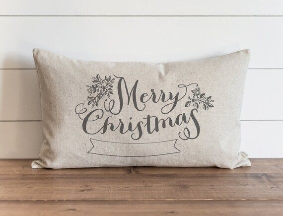 Merry Christmas Banner 16 x 26 Pillow Cover // Christmas // Holiday // Throw Pillow // Gift for Her  | Etsy (CAD)