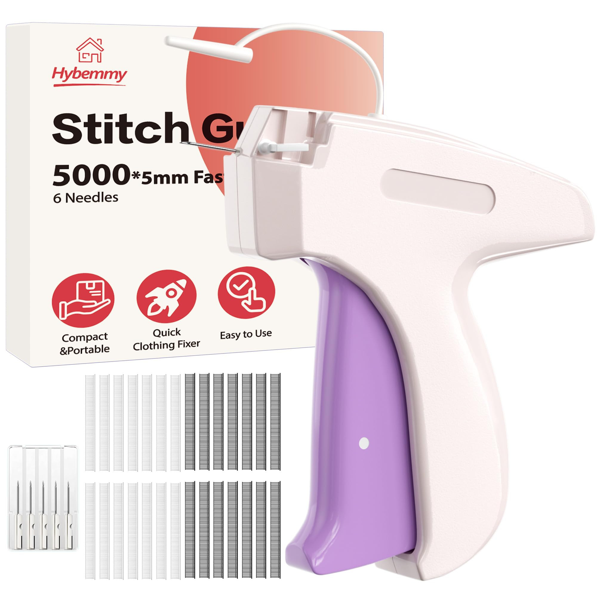 Amazon.com: Stitch Gun for Clothes, Portable Handheld Tagging Gun for Clothing, Stitch Quick Clothing Fixer Includes 2500 Black Fasteners & 2500 White Fasteners with 6 Needles, White : Office Products | Amazon (US)