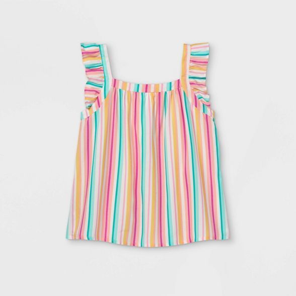 Girls&#39; Printed Flutter Sleeve Woven Top - Cat &#38; Jack&#8482; M | Target