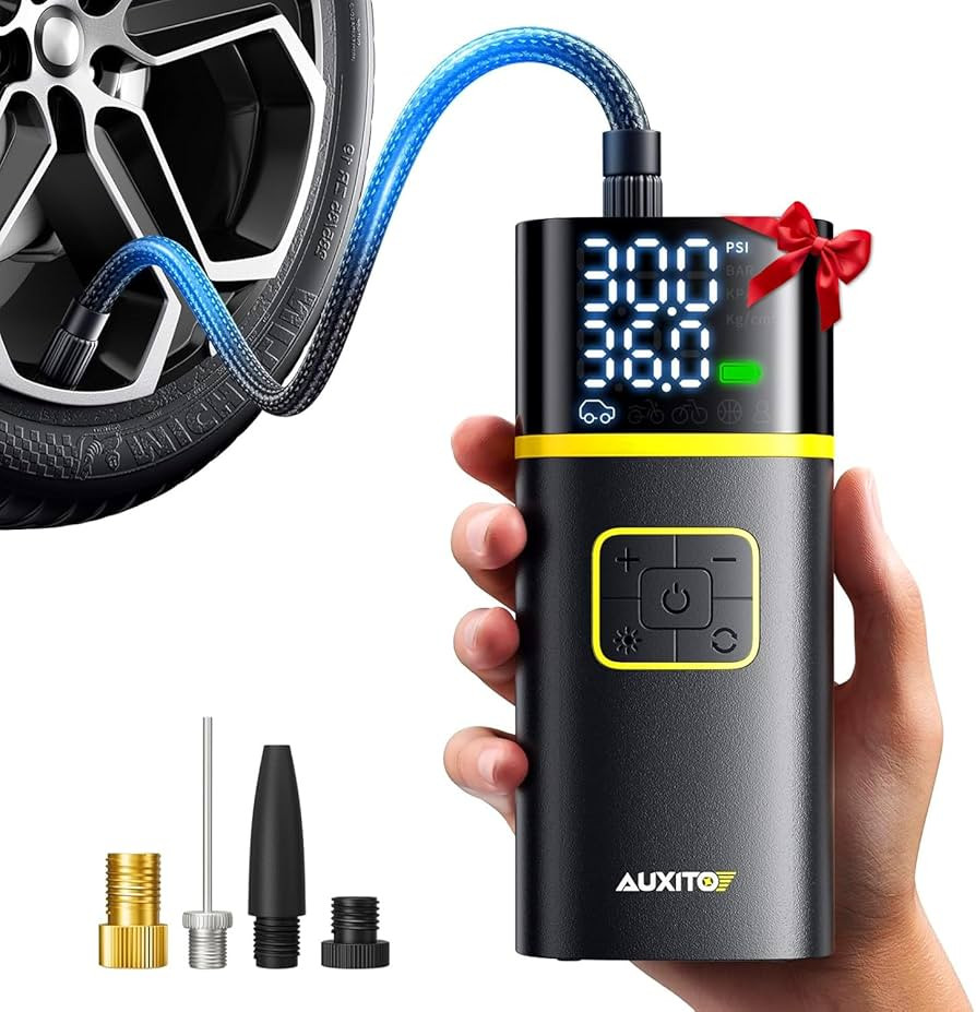 AUXITO AS1 Tire Inflator Portable Air Compressor - 150PSI Bike Pump 1Min Fast Inflate with Tire P... | Amazon (US)