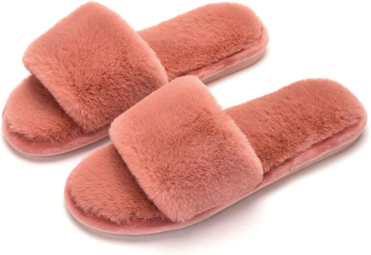 FIZILI Slippers for Women Fuzzy Cozy Furry Home Cute Fluffy Soft Sole Plush for House Indoor Outd... | Amazon (US)