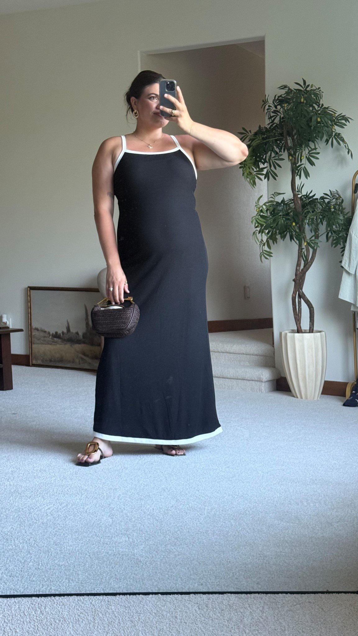 Book club outfit, wearing this super stretchy and comfortable ribbon knit dress from Amazon in size XL! The perfect maternity dress that isn’t maternity- I’ll also link the shape where I wore to prevent my thighs rubbing! 

#LTKBump #LTKStyleTip #LTKMidsize
