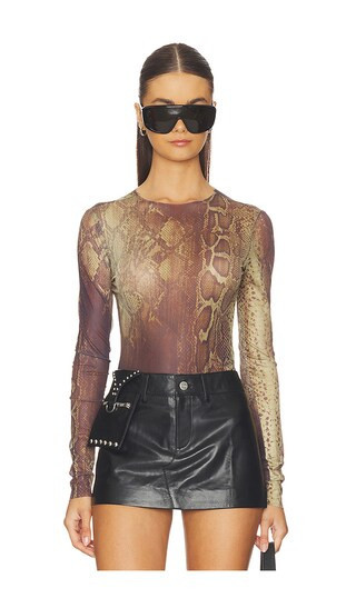 I.AM.GIA Izar Long Sleeve Top in Brown. - size M | Revolve Clothing (Global)