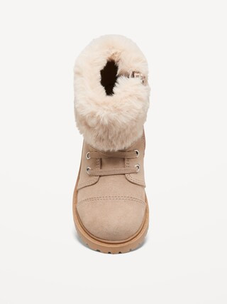 Faux-Fur Cuff Lace-Up Boots for Toddler Girls | Old Navy (US)