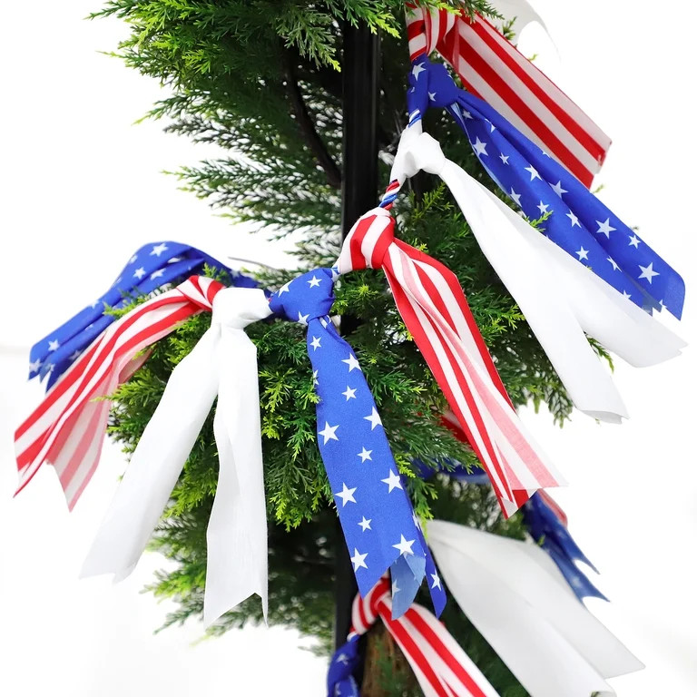My Texas House Spiral Artificial 6' Topiary with Patriotic Garland | Walmart (US)