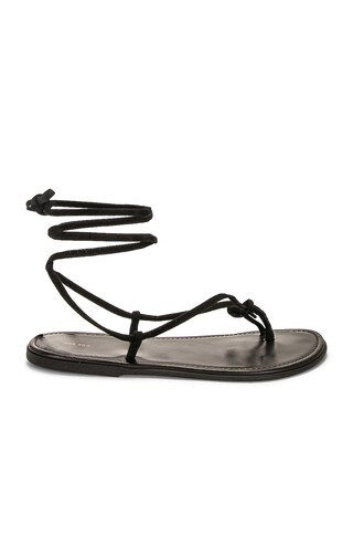 The Row Knot Flat Sandal in Dark Brown | FWRD | FWRD 